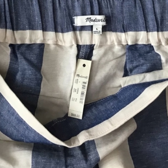 Madewell Huston Cropped Pull On Striped Pants - Picture 4 of 6